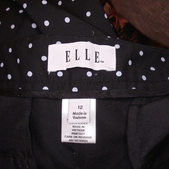 Elle Black & White Polka Dot Mid Rise Cropped Chinos - Picture 7 of 10